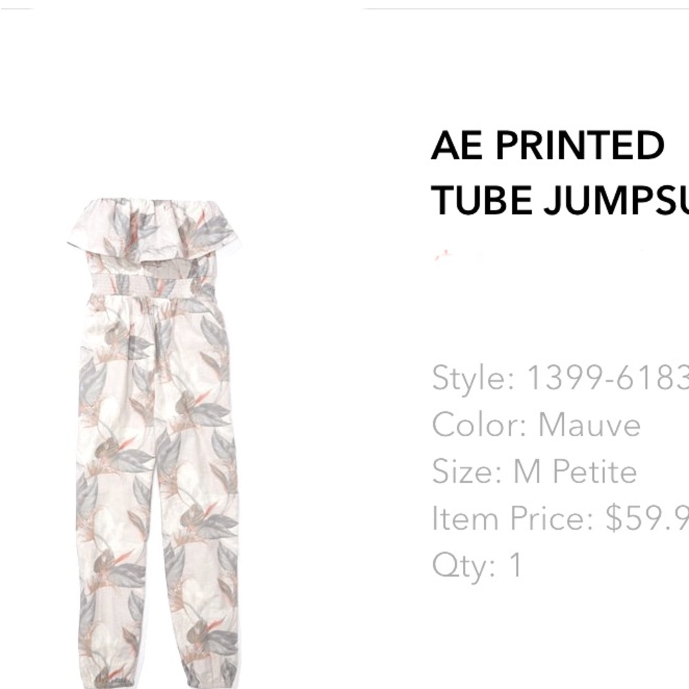 Tube top jumpsuit.